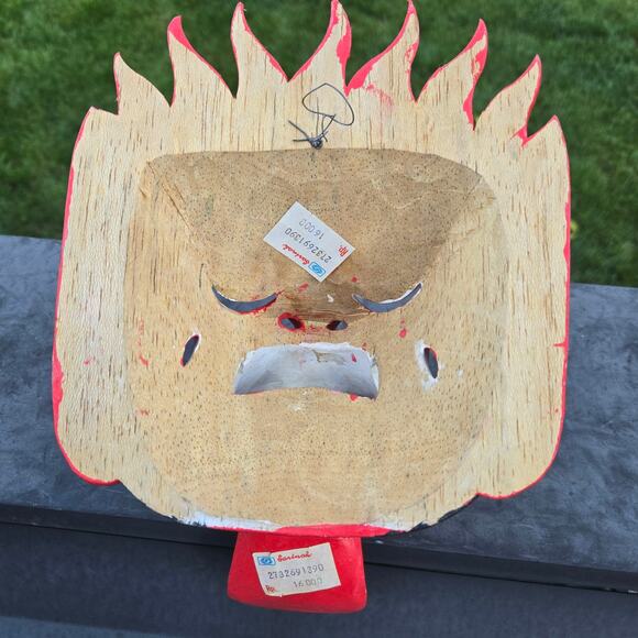 Vintage Indonesian Bali Rangda Hand Carved Wooden Mask Mythology Wall Art - Picture 4 of 16